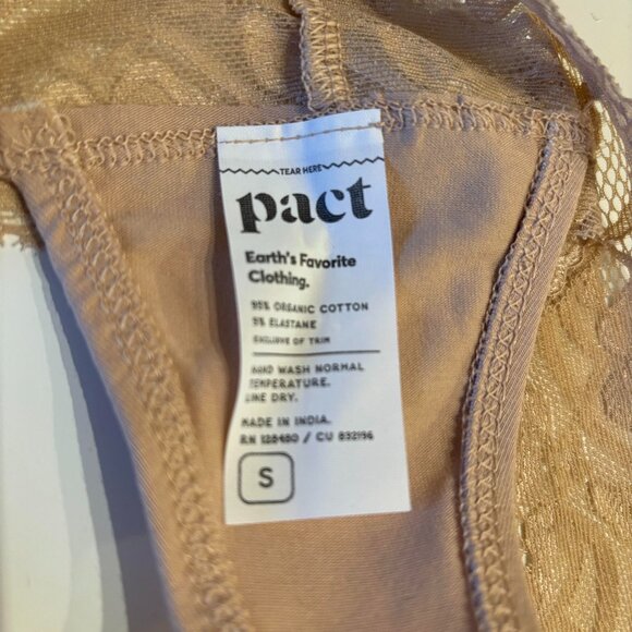 Pact Women's Watermelon Sugar Lace-Waist Thongs Set of 5, Size Small - Picture 3 of 3